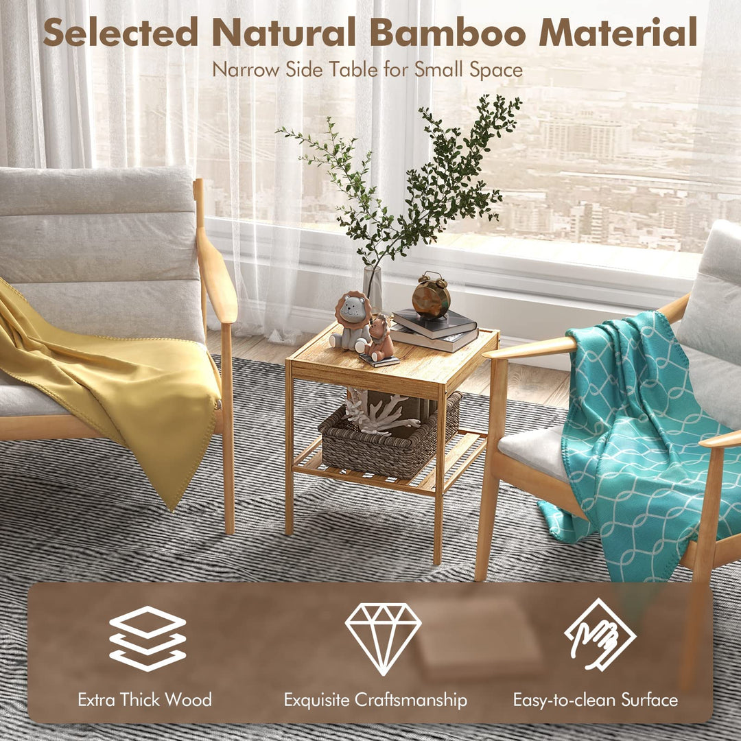Giantex Bamboo Nightstands Set of 2