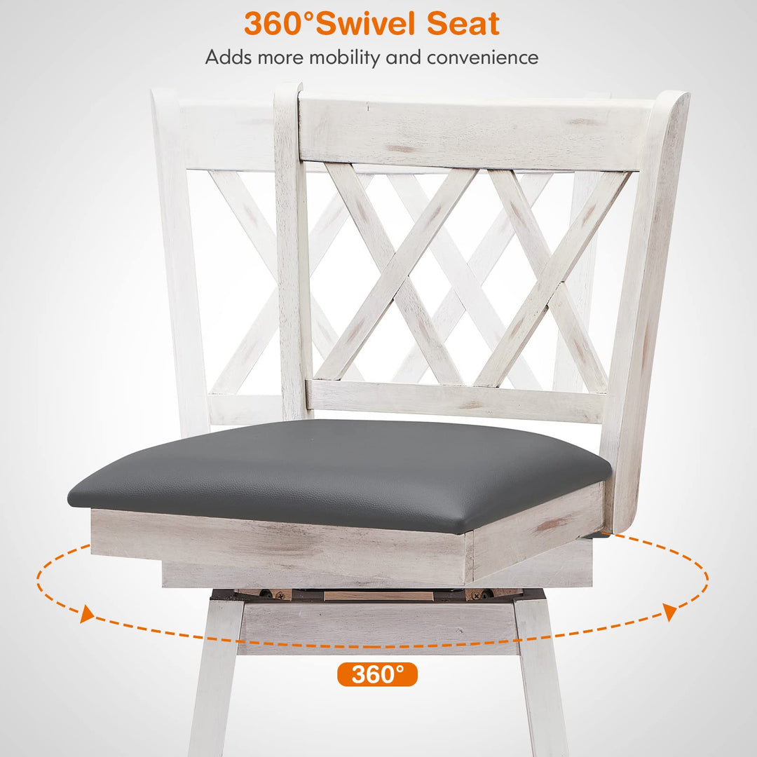 Giantex Bar Stool with Foot Rest Upholstered Cushion &amp; Ergonomic Backrest