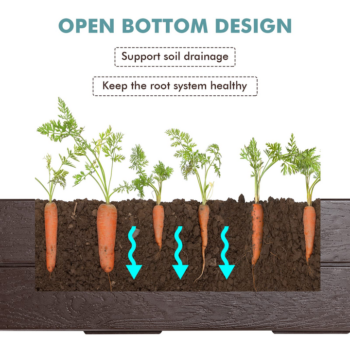 Giantex Planter Raised Bed, 8 Inch Deep, Brown