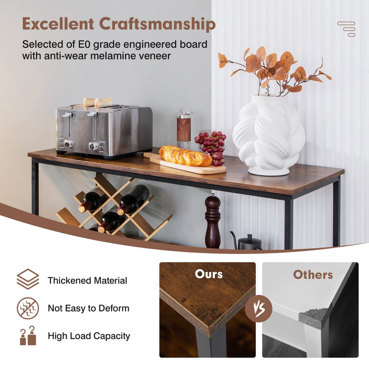 Giantex Buffet Sideboard, Wooden Cupboard, Kitchen Pantry w/Spacious Countertop, Large Open Shelf, 3 Cube Storage Cabinet