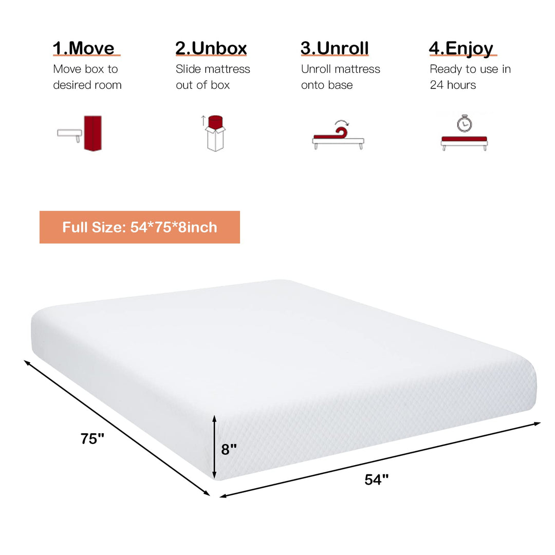 Giantex Full Mattress 8 Inch, Air Foam for Cool Sleep &amp; Spine Protection