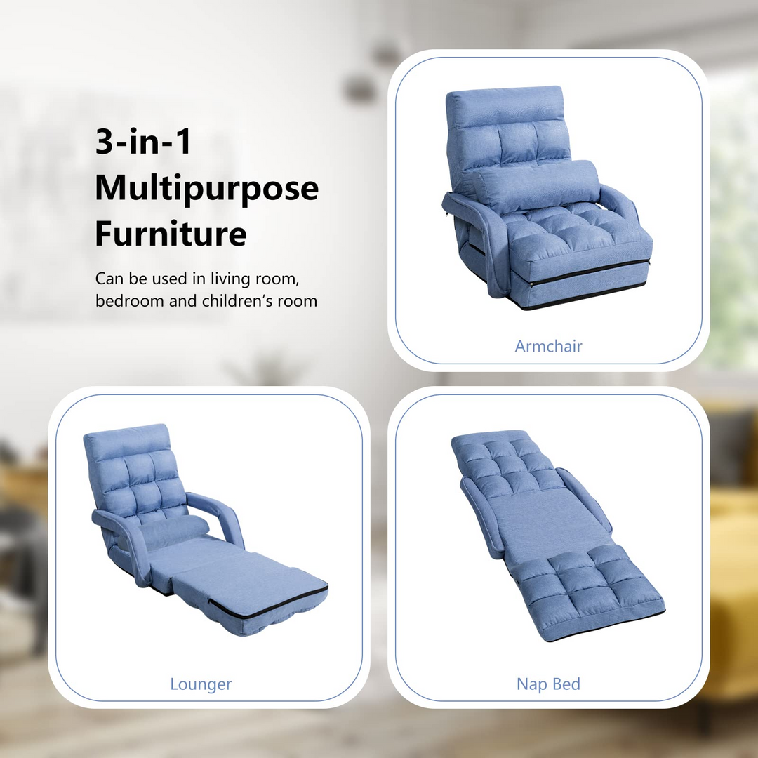 Giantex Chaise Lounge Chair Indoor Multipurpose Folding Armchair Couch Lounger