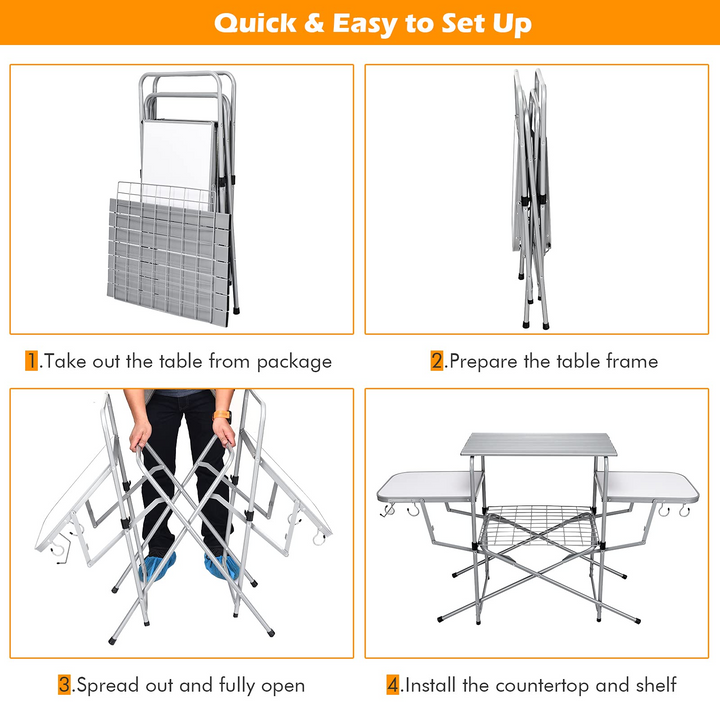 Giantex Folding Grill Table with 26&