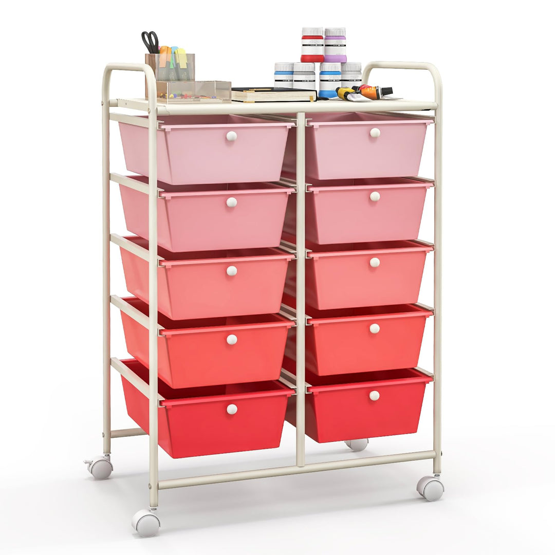 10 Drawers Rolling Cart, Classroom Organizers - Giantex