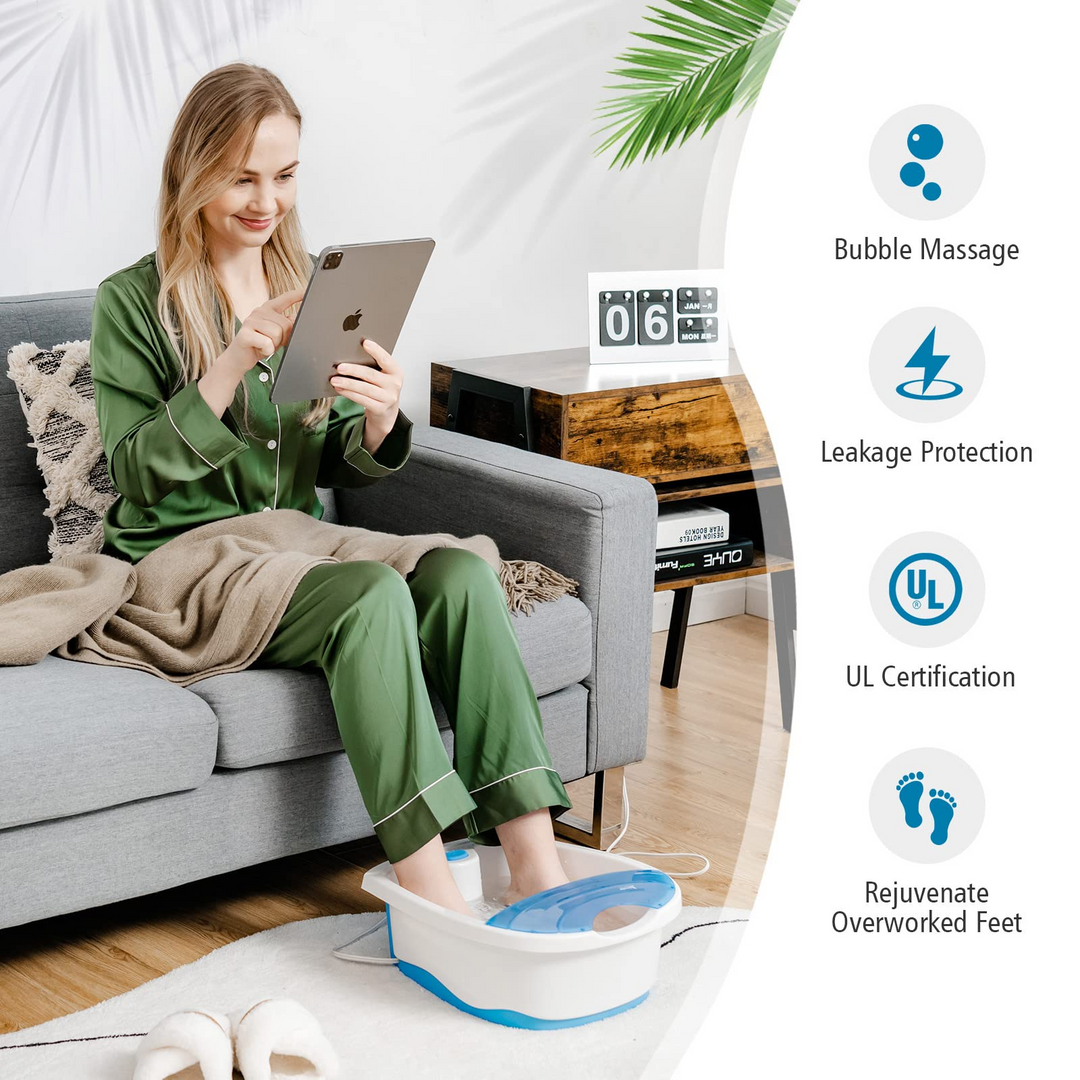 Giantex Foot Spa Bath W/Smooth Bubble Massage