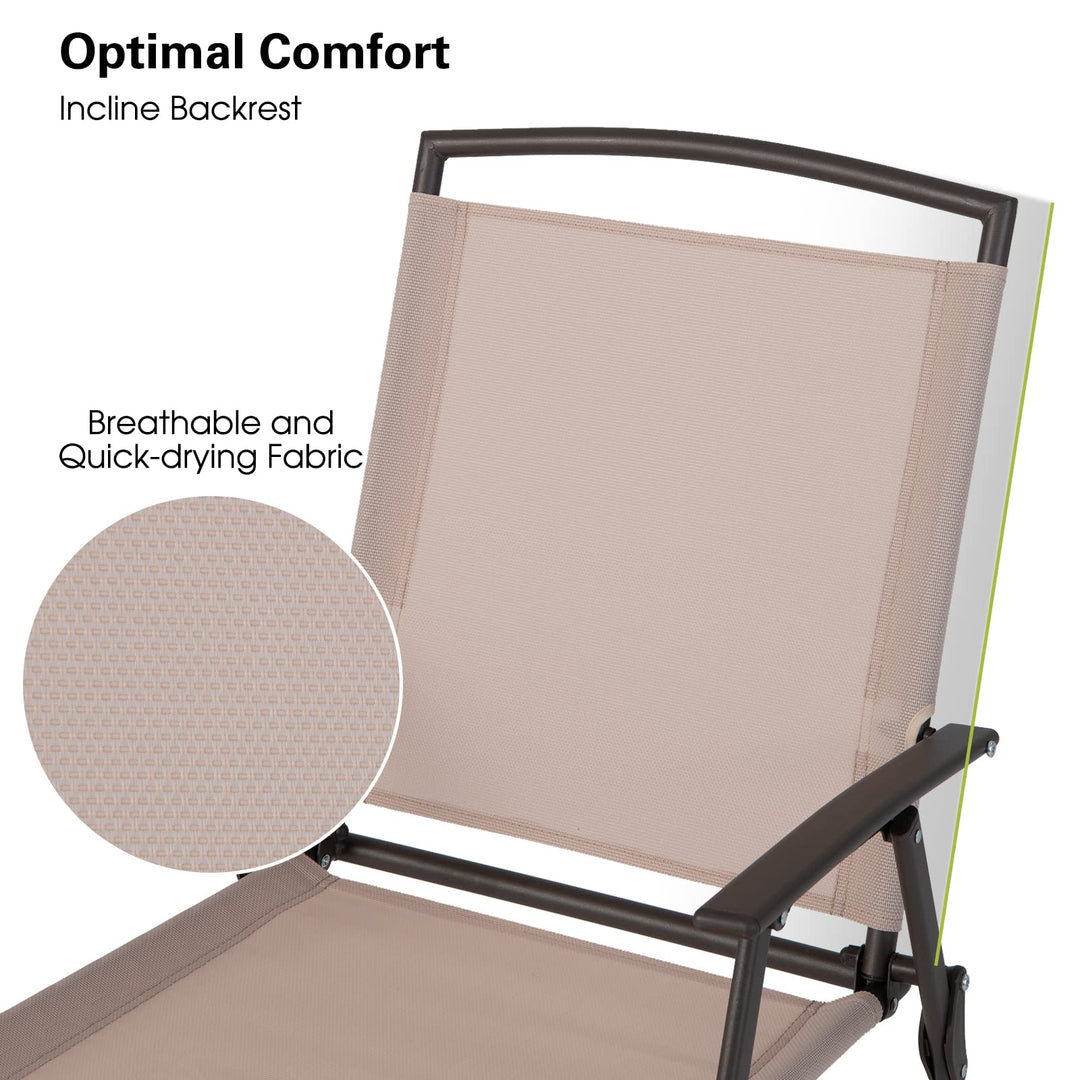 Giantex Set of 4 Patio Folding Chairs - Outdoor Sling Chairs