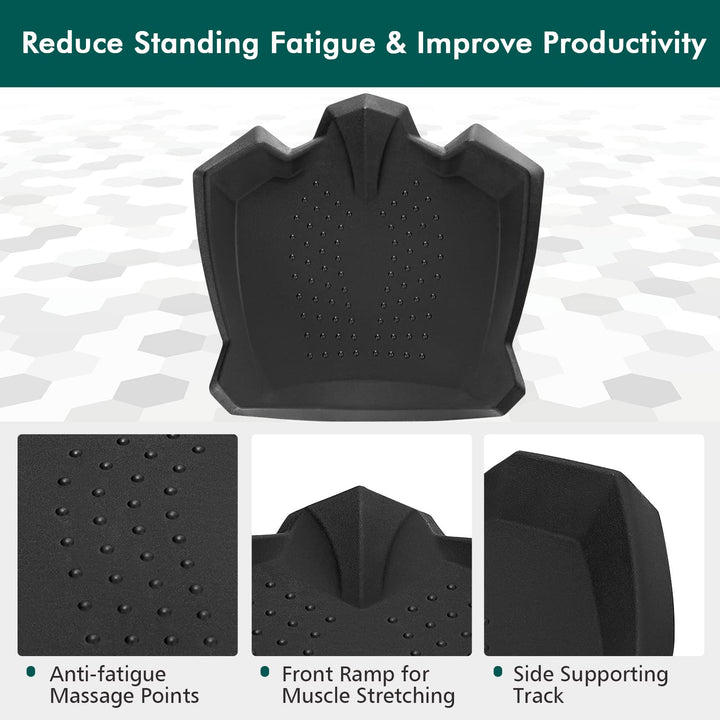 Giantex Anti Fatigue Mat, Not-Flat Standing Mat w/ Foot Massage Points Diverse Terrain &amp; Beveled Edges