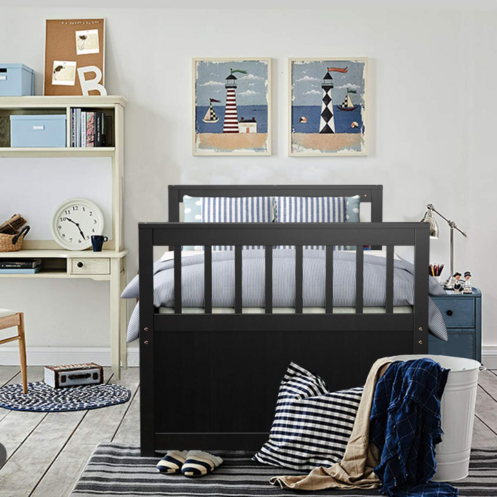 Giantex Twin Captain’s Bed with Trundle and 3 Storage Drawers