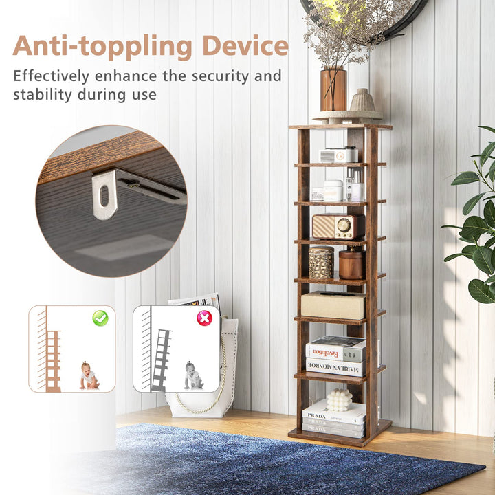 Giantex 8-Tier Vertical Shoe Rack, Corner Shoe Storage Organizer for 7 Pairs, Freestanding Narrow Shoe Rack