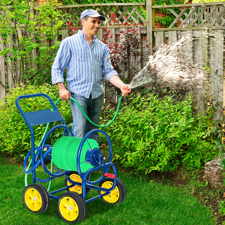 Giantex Garden Hose Reel Cart - Water Hose Cart with 4 Wheels &amp; Non-slip Grip