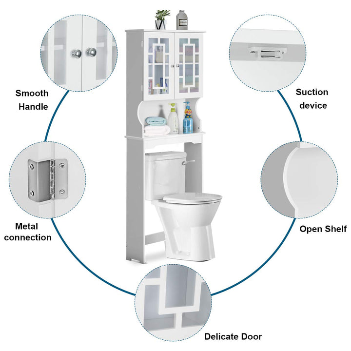 Giantex Over-The-Toilet Storage Spacesaver, Bathroom Organizer with Cabinet and Shelf