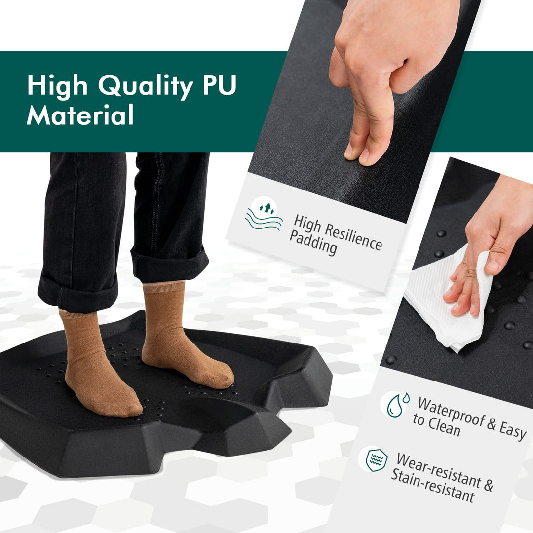 Giantex Anti Fatigue Mat, Not-Flat Standing Mat w/ Foot Massage Points Diverse Terrain &amp; Beveled Edges