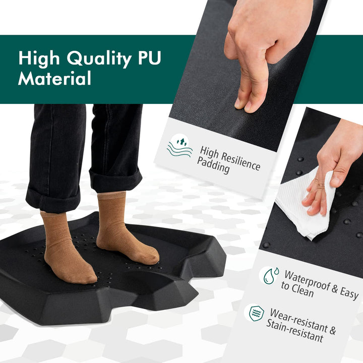 Giantex Anti Fatigue Mat, Not-Flat Standing Mat w/ Foot Massage Points Diverse Terrain &amp; Beveled Edges