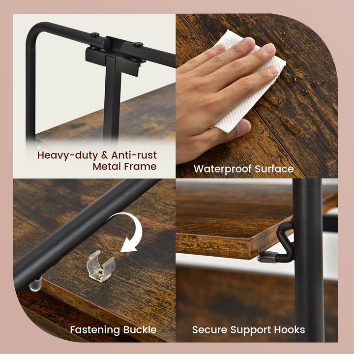 Giantex Foldable Storage Shelves with Wheels