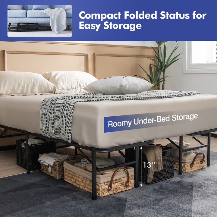 Giantex Twin/Full Size Portable Bed Frame Steel Platform Bed