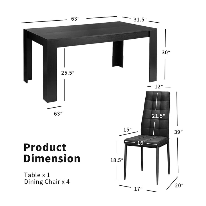 Giantex 9 Pcs Dining Table Set, Wood Rectangular Table with 8 Upholstered Chairs Set