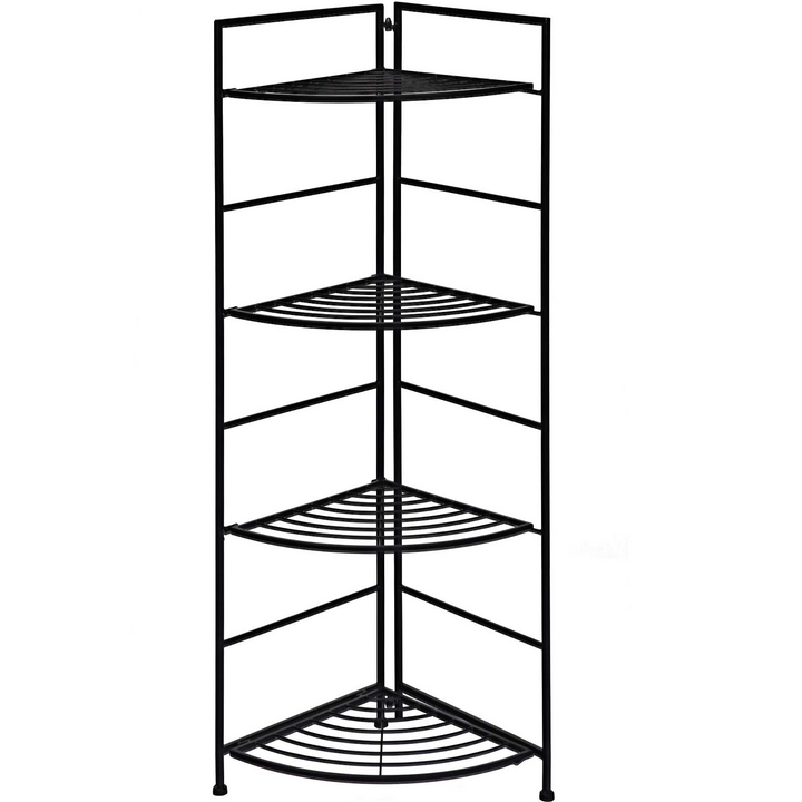 Giantex Folding Metal Plant Rack, 4 Tiers Corner Shelf Plant Stand
