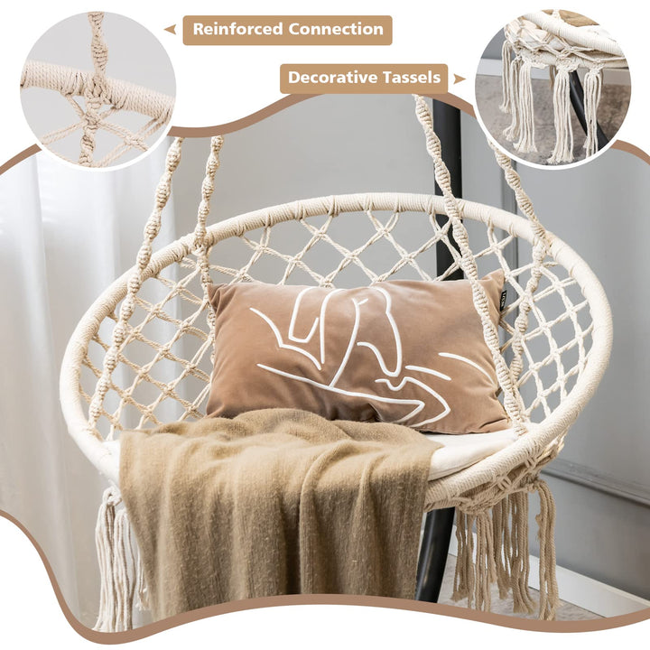 Hammock Chair Macrame Swing - Giantex