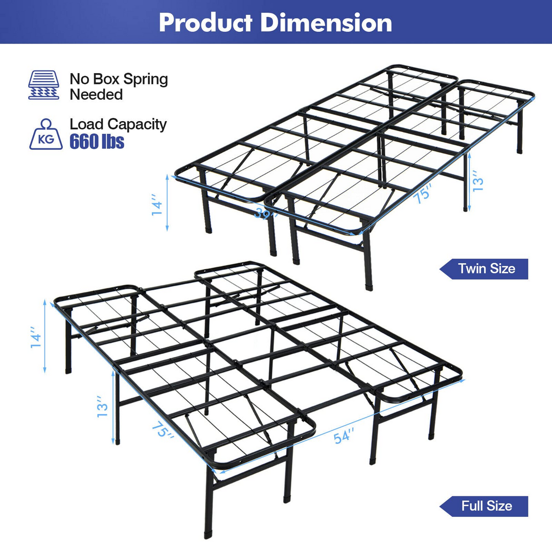 Giantex Twin/Full Size Portable Bed Frame Steel Platform Bed