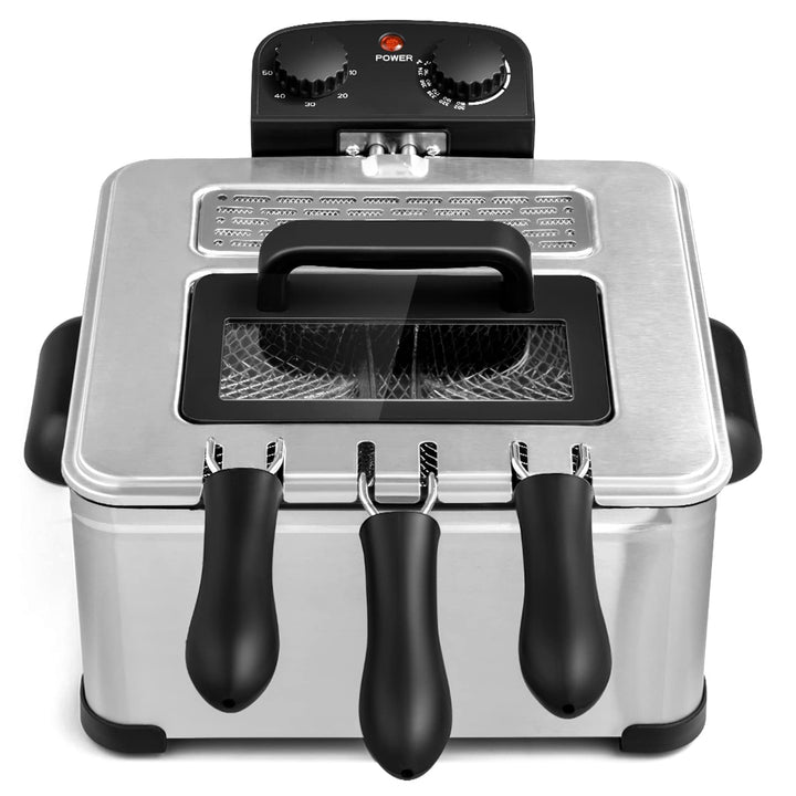 1700W Electric Deep Fryer with 3 Baskets - Giantex