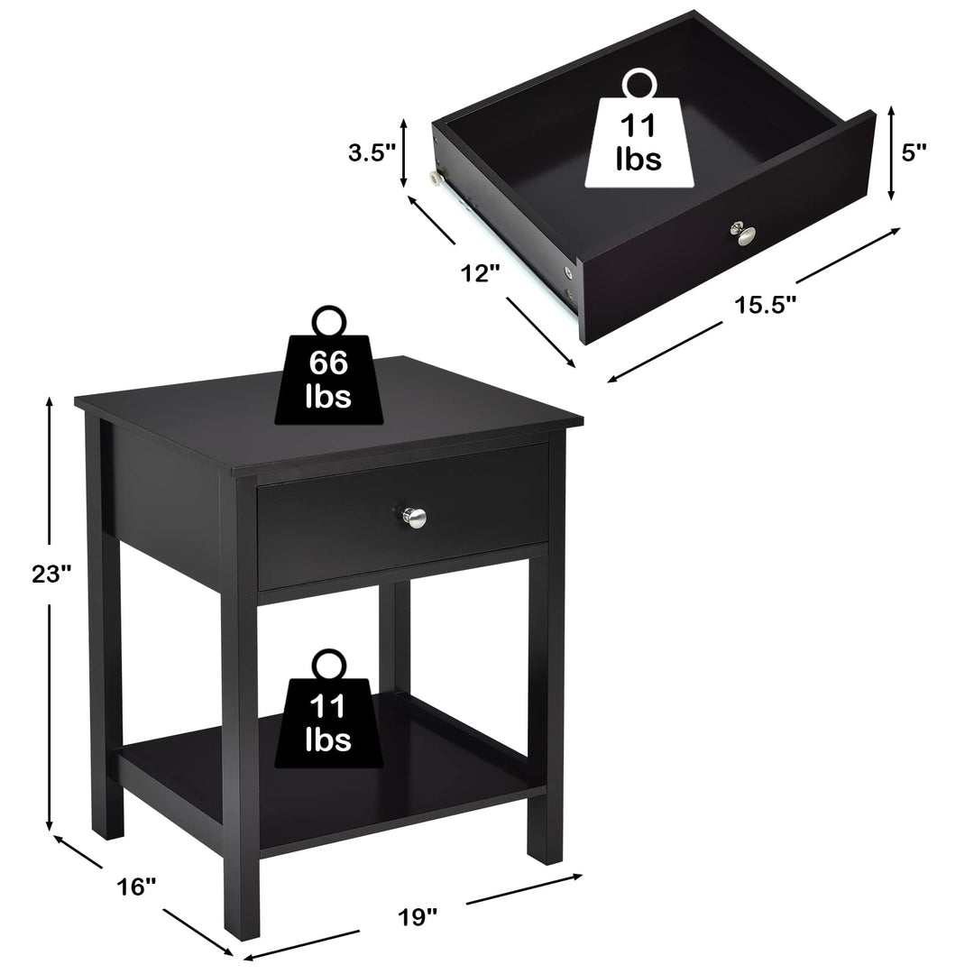Multifunctional Bedside Sofa Side Table, Accent Home Furniture w/Stable Frame