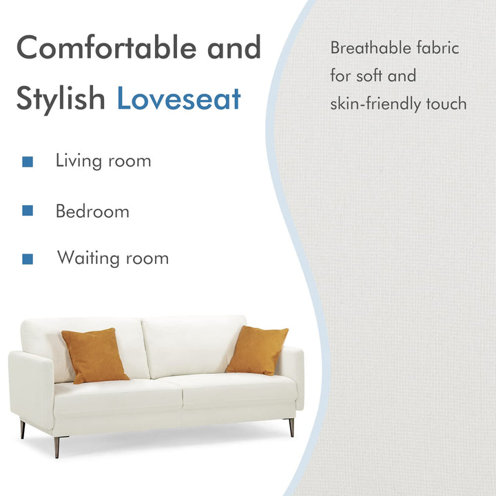 Giantex Sofa Couch, for Bedroom, Reception Rooms, Chair &amp; Loveseat(Grey &amp; White)