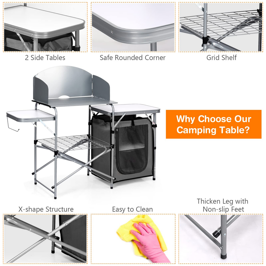 Giantex Folding Grill Table with 26&