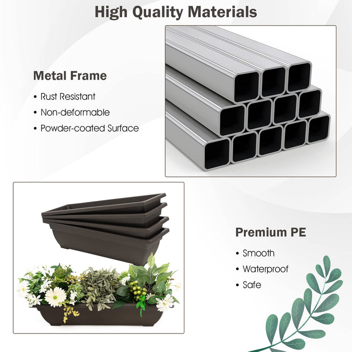 Giantex 2 Pcs 4.1FT Vertical Raised Garden Bed, 4-Tier Elevated Planter Box