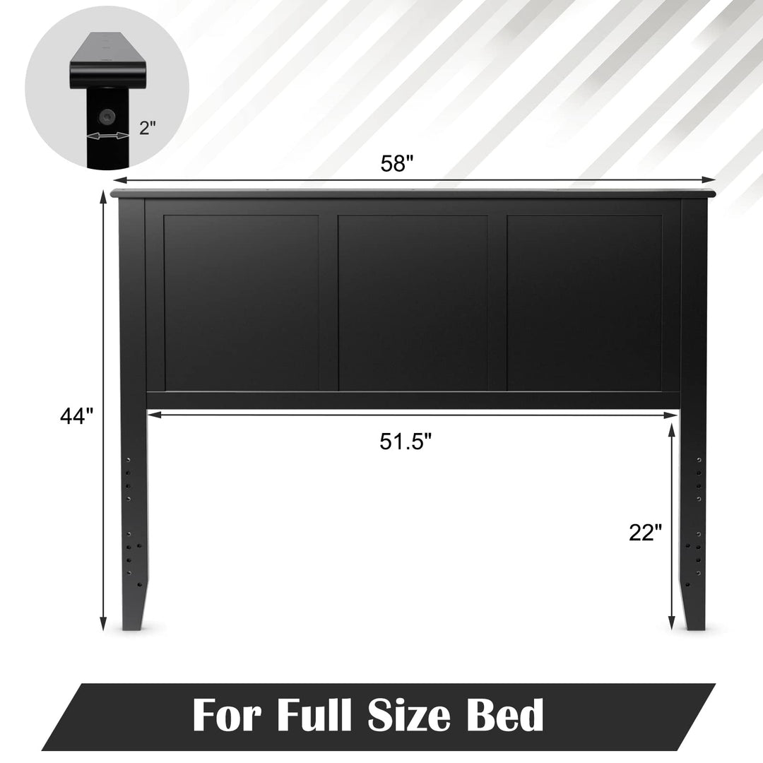 Giantex Wood Headboard, Flat Panel Headboard with Pre-drilled Holes for Height Adjustment