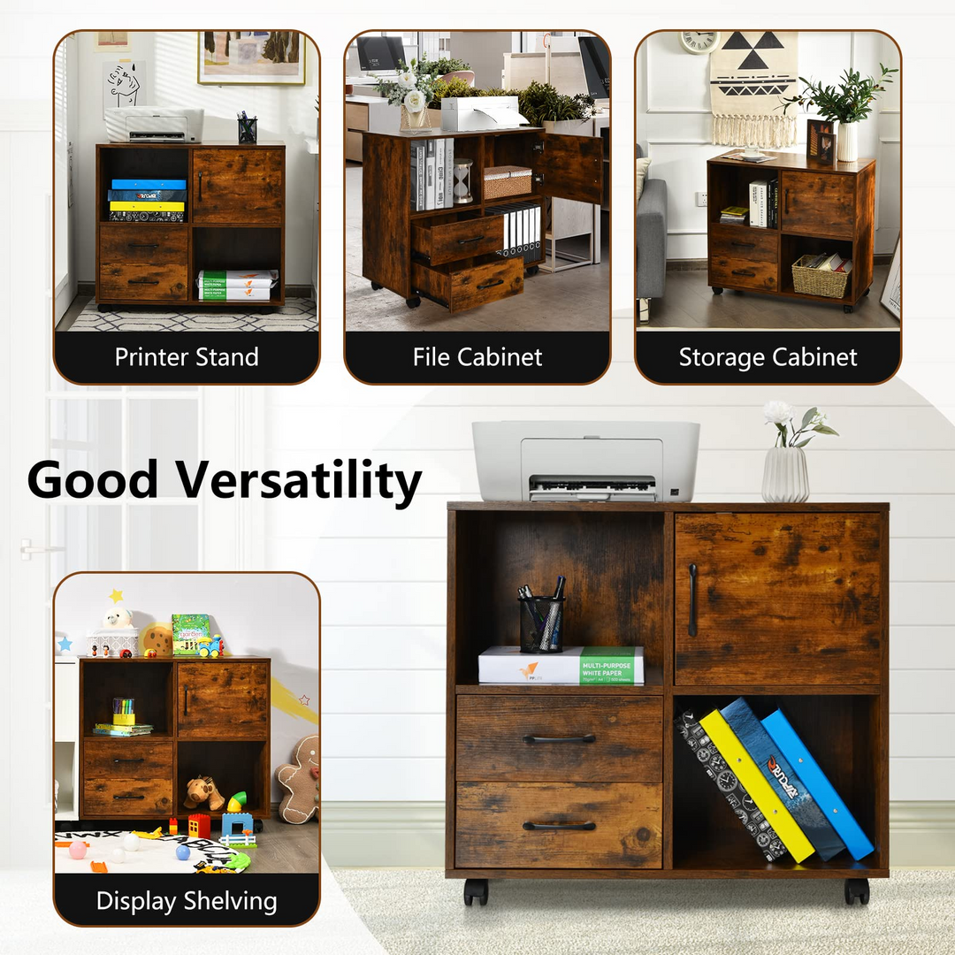 Giantex Printer Stand Under Desk - Mobile File Cabinet