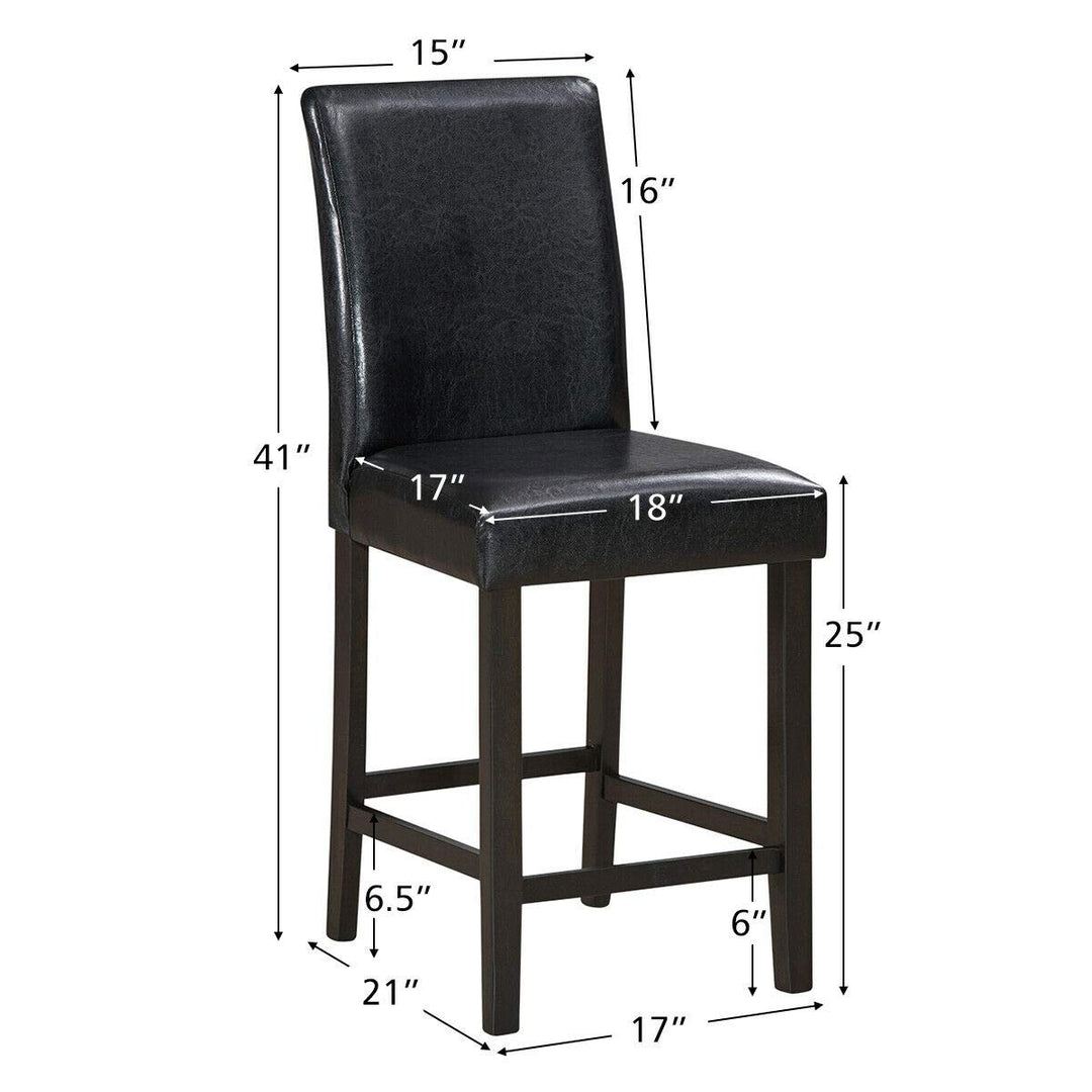 Giantex 25 inch Wooden Vintage Bar Chairs, Counter Stools w/ Upholstered Foam Cushion &amp; Solid Rubber Wood Legs