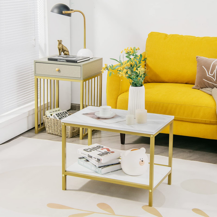 Giantex Nesting Coffee Table Set w/Drawer &amp; Shelf
