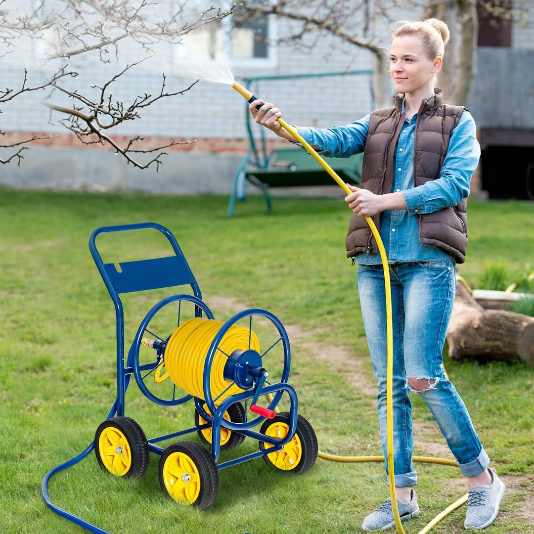 Giantex Garden Hose Reel Cart - Water Hose Cart with 4 Wheels &amp; Non-slip Grip