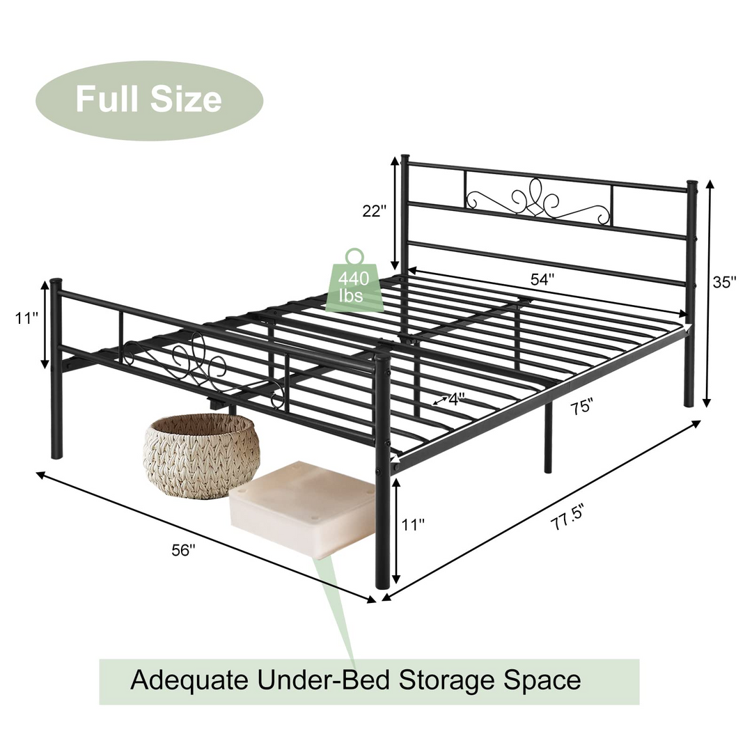 King/Queen/Full/Twin Size Mattress Foundation w/Heavy Duty Steel Slat Support, No Box Spring Needed