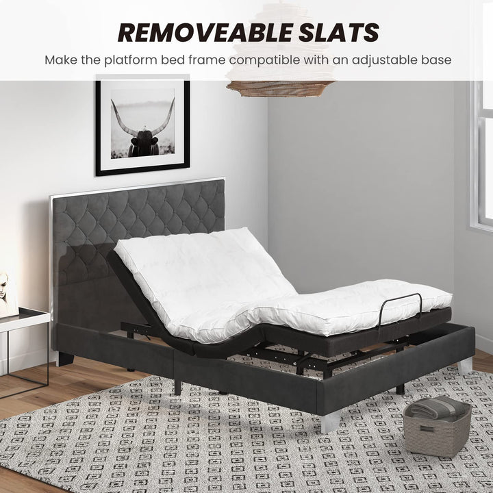 Giantex Queen/Full Size Upholstered Bed Frame, Modern Platform Bed