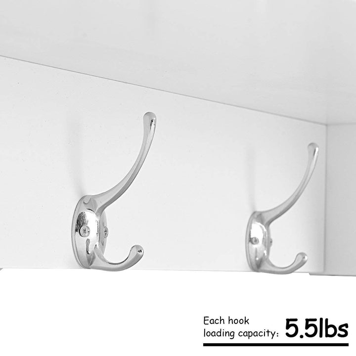 Giantex Hanging Shelf with Hooks Wall Mount Cubby Organizer with 4 Dual Hooks and Storage for Entryway