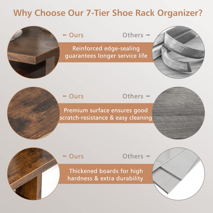 Giantex 8-Tier Vertical Shoe Rack, Corner Shoe Storage Organizer for 7 Pairs, Freestanding Narrow Shoe Rack