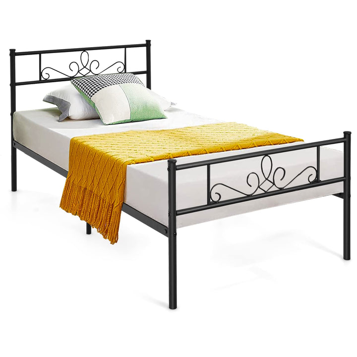 King/Queen/Full/Twin Size Mattress Foundation w/Heavy Duty Steel Slat Support, No Box Spring Needed
