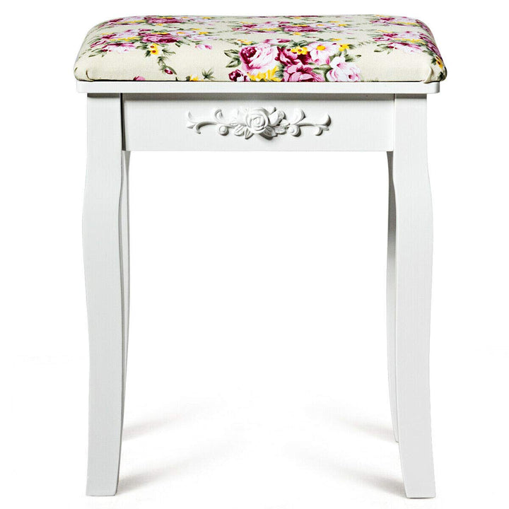 Giantex Vanity Set Makeup Table with Mirror, Cushioned Stool Bench Chair Large Desk Flip Top Home Bedroom
