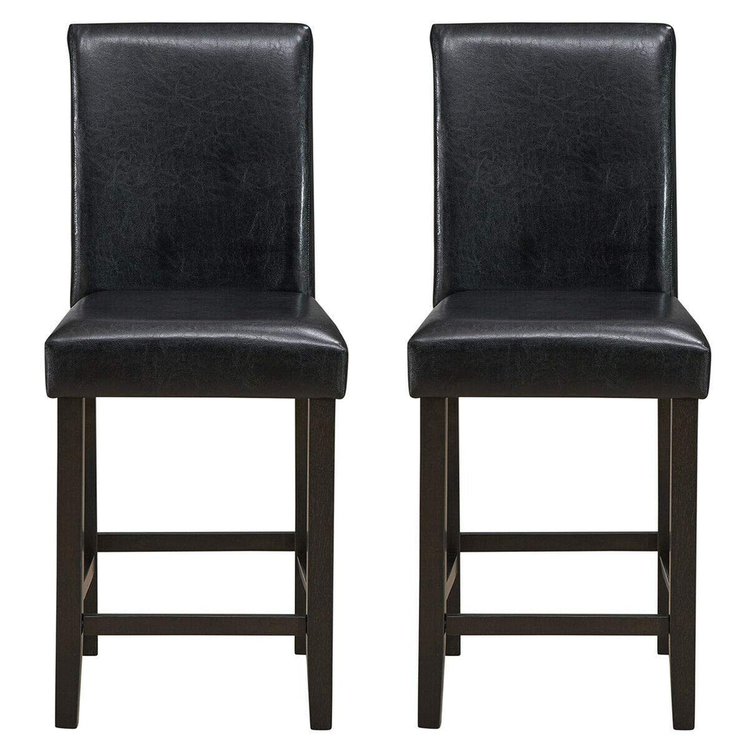 Giantex 25 inch Wooden Vintage Bar Chairs, Counter Stools w/ Upholstered Foam Cushion &amp; Solid Rubber Wood Legs
