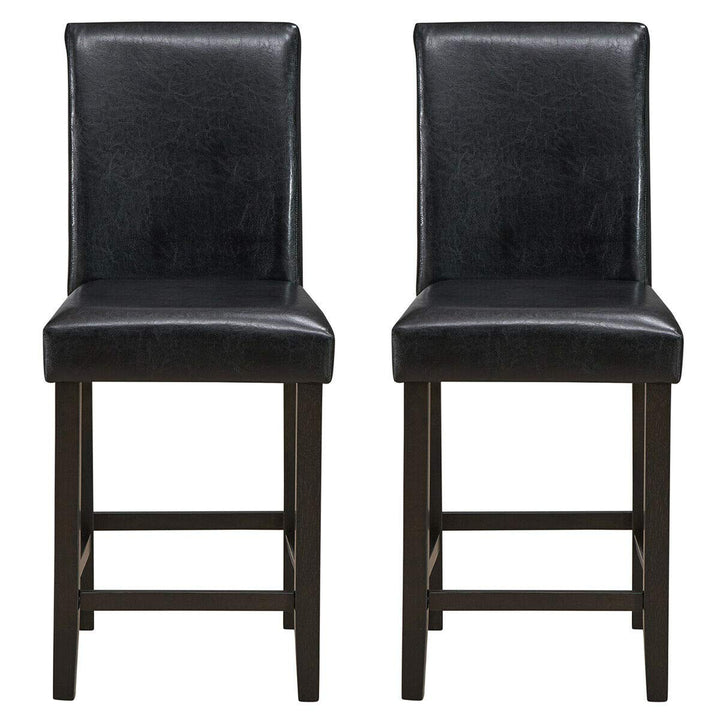 Giantex 25 inch Wooden Vintage Bar Chairs, Counter Stools w/ Upholstered Foam Cushion &amp; Solid Rubber Wood Legs