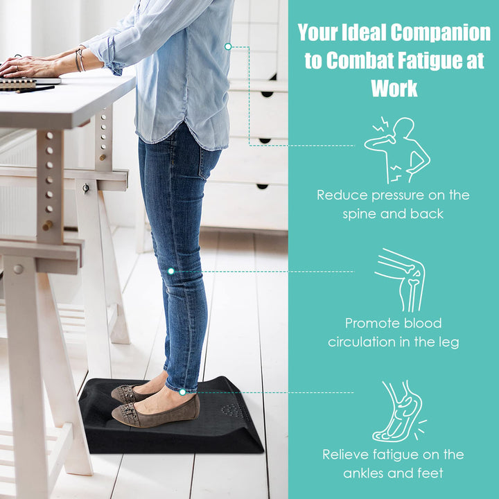 Giantex Anti Fatigue Mat, Standing Mat for Stand up Desk w/ Foot Massage Points Diverse Terrain &amp; Beveled Edges