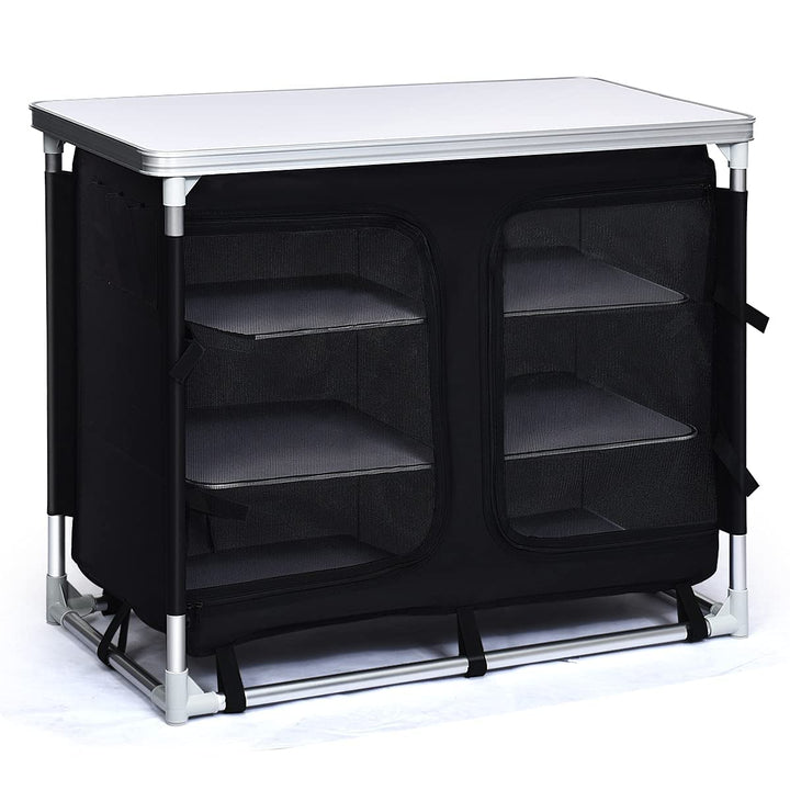 Giantex Camping Cook Table Kitchen Station with Storage Organizer and Carrying Bag