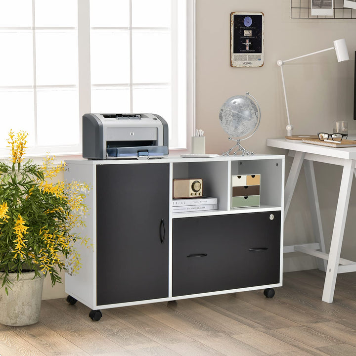 Giantex Mobile File Cabinet on Wheels - Lateral Filing Cabinet w/Drawer