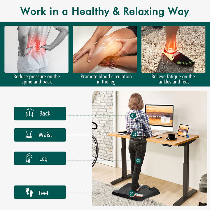 Giantex Anti Fatigue Mat, Not-Flat Standing Mat w/ Foot Massage Points Diverse Terrain &amp; Beveled Edges