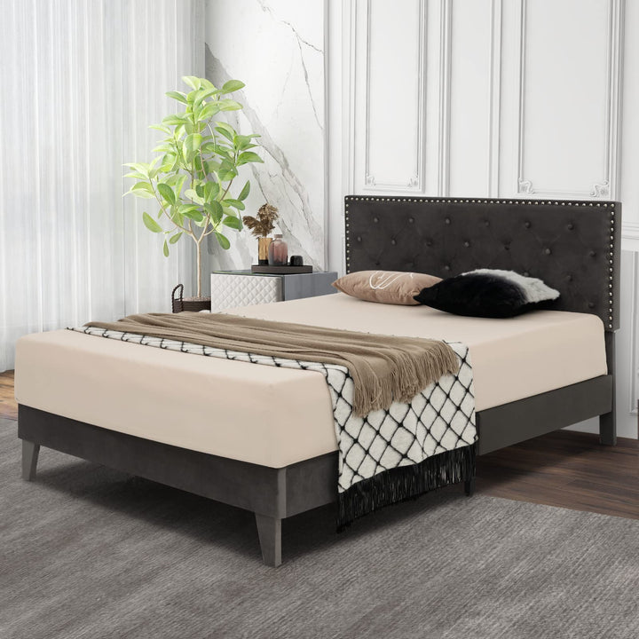 Giantex Upholstered Full Size Bed Frame