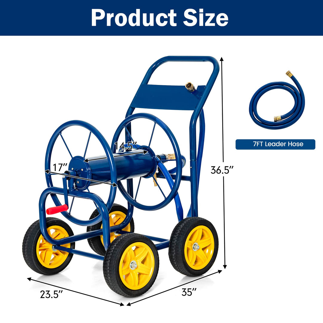 Giantex Garden Hose Reel Cart - Water Hose Cart with 4 Wheels &amp; Non-slip Grip