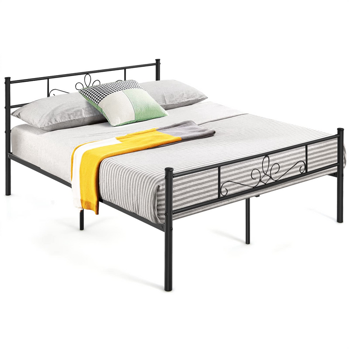 King/Queen/Full/Twin Size Mattress Foundation w/Heavy Duty Steel Slat Support, No Box Spring Needed