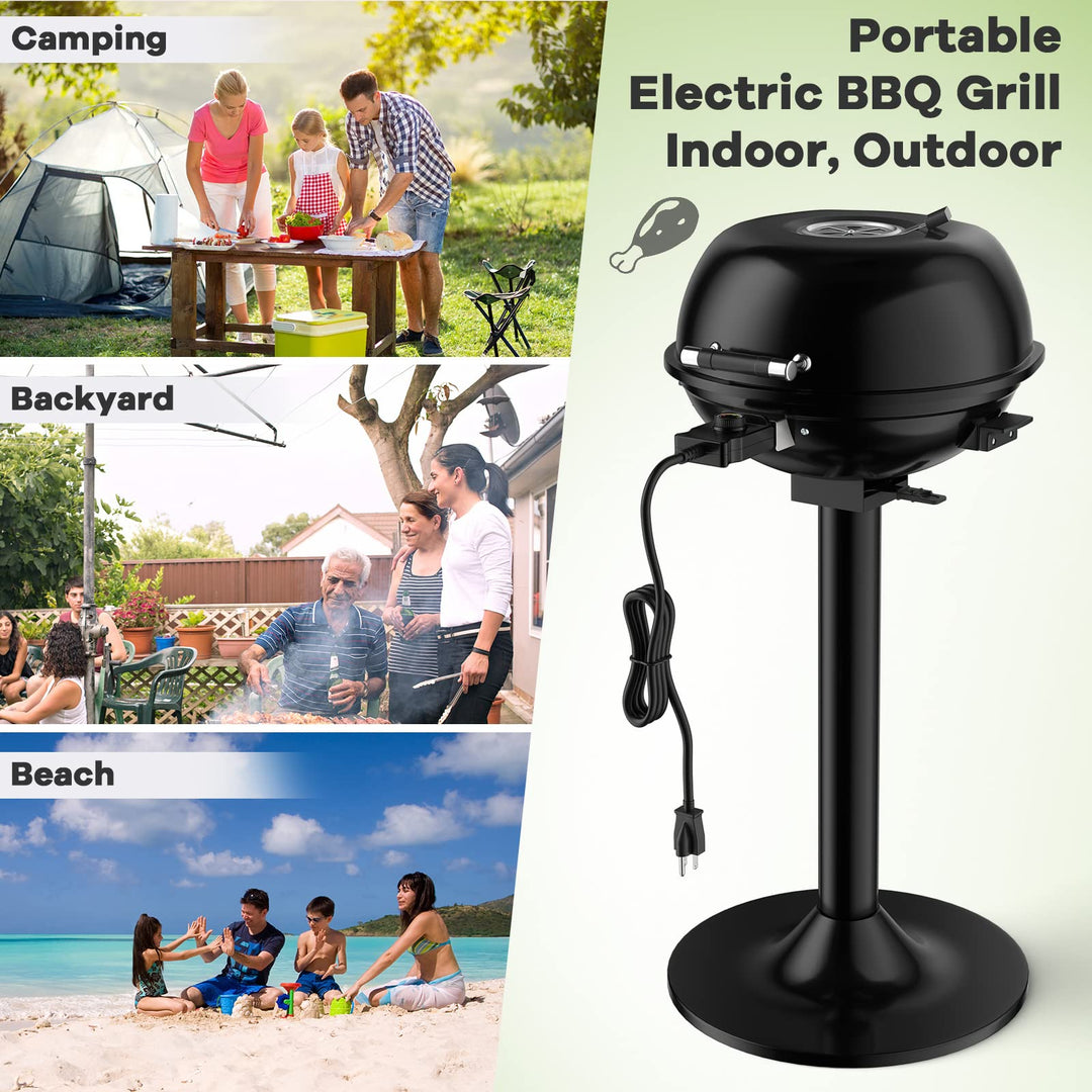 Giantex 1600W Portable Electric BBQ Grill with Removable Non-Stick Rack