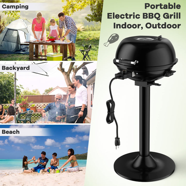 Giantex 1600W Portable Electric BBQ Grill with Removable Non-Stick Rack